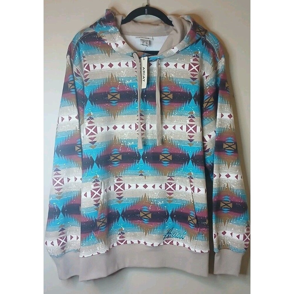 Ariat Womens XL Lunas Hoodie Serrano Southwest Aztec Print Pullover Sweatshirt